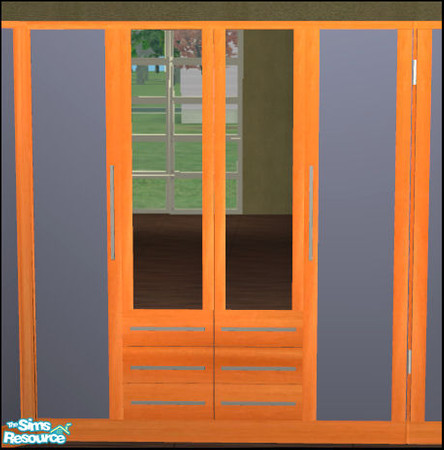 Sims 2 — Naturals Bedroom Mahogany - Largewardrobe Blue by Elize-37sims — Blue Panels