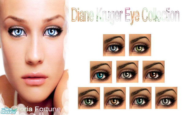 Sims 2 — VF Diane Kruger Eye Collection by fortunecookie1 — Inspired by National Treasure\'s Diane Kruger, here are 9