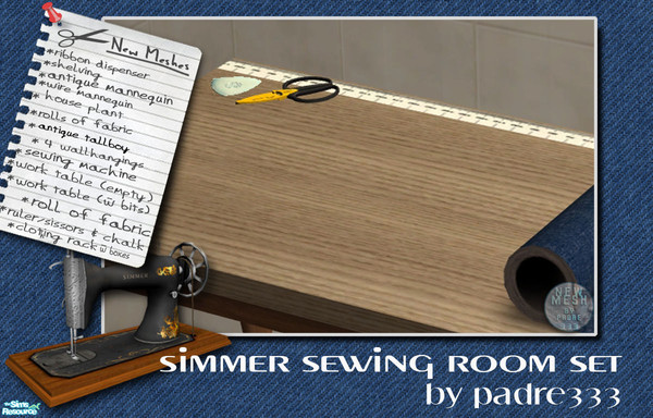 Sims 2 — Simmer Sewing Set Sewing bits and pieces by Padre — A little rough around the edges, this room has everything