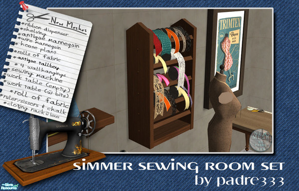 Sims 2 — Simmer Sewing Set Ribbon and Lace Display Unit (wall) by Padre — A little rough around the edges, this room has