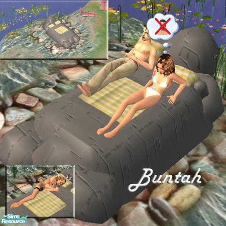 Sims 2 — Yellow Pillows by buntah — The pillows are the only "bedding" for this bed. You need these or you will