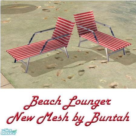 Sims 2 — Beach Lounger MESH by buntah — This is the mesh file for my new beach lounge chair. You will need this to see