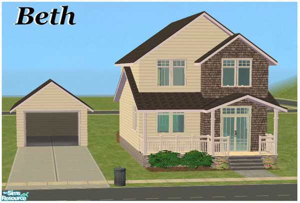 Sims 2 — Beth by kjmcd83 — This two floor home, is built on a 2x3 lot and matches nicely with my K-name series of homes.