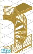 Sims 1 — Gold Spiral Stairs by carriep — Need something fancy? Something that shows you are a step above the rest? Then