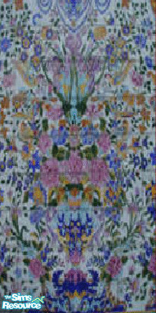Sims 2 — Beauty Floral Wall Blue by WickedMayesJuggalette — Please Rate!