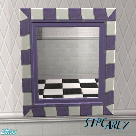 Sims 2 — Purple Basic Bath Mirror by STP Carly — The last of the tiled bathrooms, basic baths for the sims with little
