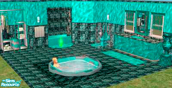 Sims 2 — ljk teal bathroom by ljkane — A warm and refreshing place for your sim to relax after a hard day at work or an