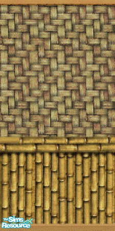 Sims 2 — Time Warp Tiki Maui Matting Wainscot by c_literati — An authentic wall treatment imported to you from Vacation