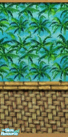 Sims 2 — Time Warp Tiki Aqua Wainscot by c_literati — An authentic wall treatment imported to you from Vacation Island!