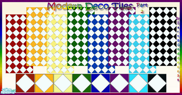 Sims 2 — Modern Deco Tiles, Part 2 by EarthGoddess54 — Uber modern, brightly colored tiles in a variety of shades for