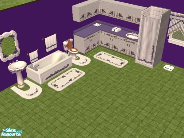Sims 2 — Morning Glory Bath by mizmugs — Made to match the Maxis sinks and toilet with the morning glory pattern