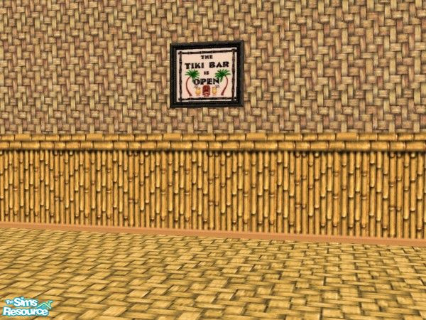 Sims 2 — Time Warp Tiki Painting Bar is Open by c_literati — Tiki-style set just in time for summer! With walls from the