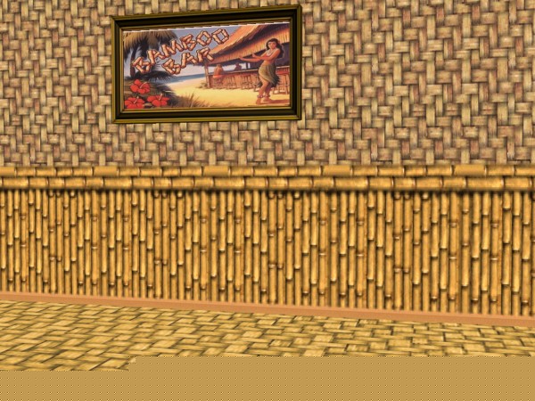 Sims 2 — Time Warp Tiki Painting Bamboo Bar by c_literati — Tiki-style set just in time for summer! With walls from the