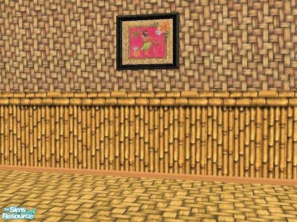 Sims 2 — Time Warp Tiki Painting Hula Girl 4 by c_literati — Tiki-style set just in time for summer! With walls from the