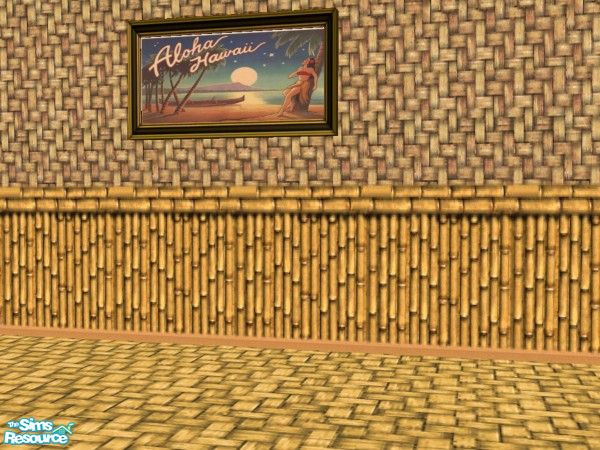 Sims 2 — Time Warp Tiki Aloha Night Painting by c_literati — Tiki-style set just in time for summer! With walls from the