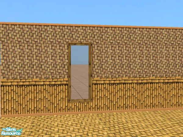 Sims 2 — Time Warp Tiki Window Frame by c_literati — Tiki-style set just in time for summer! With walls from the original
