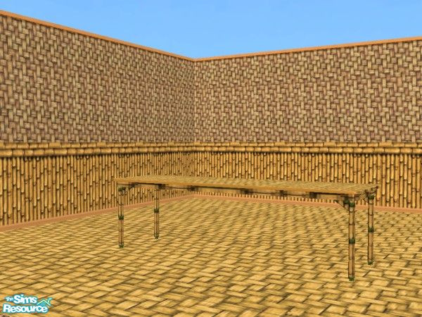 Sims 2 — Time Warp Tiki Table by c_literati — Tiki-style set just in time for summer! With walls from the original Sims.