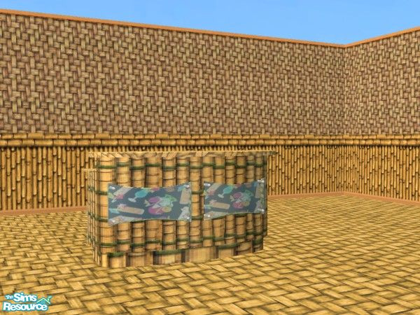 Sims 2 — Time Warp Tiki Bar Base by c_literati — Tiki-style set just in time for summer! With walls from the original