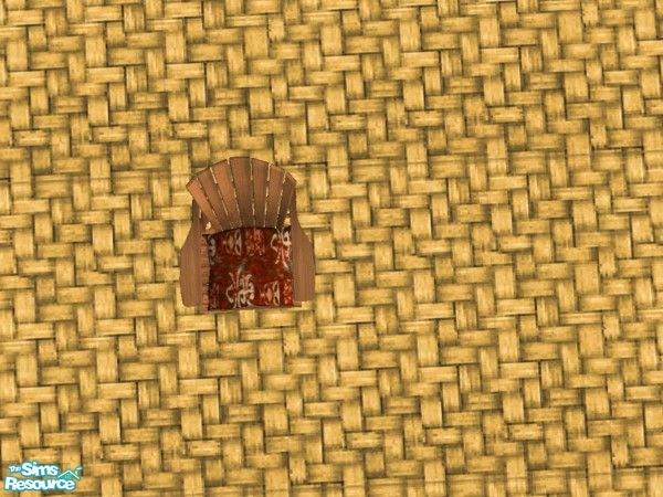 Sims 2 — Time Warp Tiki Red Chair Cushion by c_literati — Tiki-style set just in time for summer! With walls from the