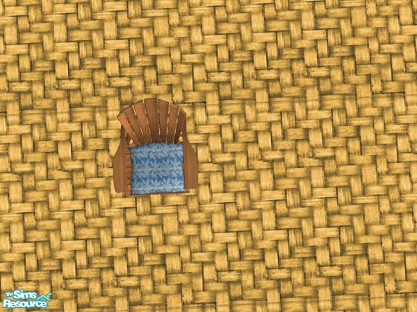 Sims 2 — Time Warp Tiki Blue Chair Cushion by c_literati — Tiki-style set just in time for summer! With walls from the