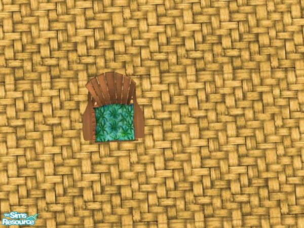Sims 2 — Time Warp Tiki Aqua Chair Cushion by c_literati — Tiki-style set just in time for summer! With walls from the