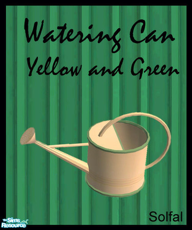 Sims 2 — Watering Can Yellow and Green by solfal — Nice watering can for your sim gardens. 