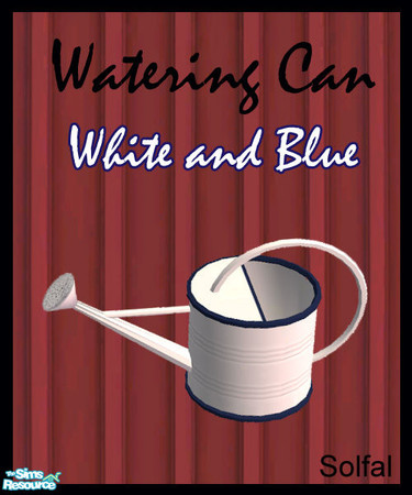 Sims 2 — Watering Can White and Blue by solfal — Nice watering can for your sim gardens. 