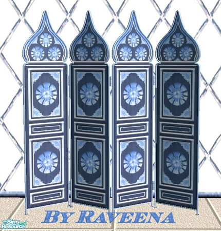 Sims 2 — Blue Garden Screen by Raveena — Part of the Blue Garden Room set.