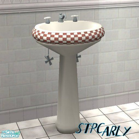 Sims 2 — Rouge Basic Bath Sink by STP Carly — Basic bath in rouge for those tight-cornered homes.