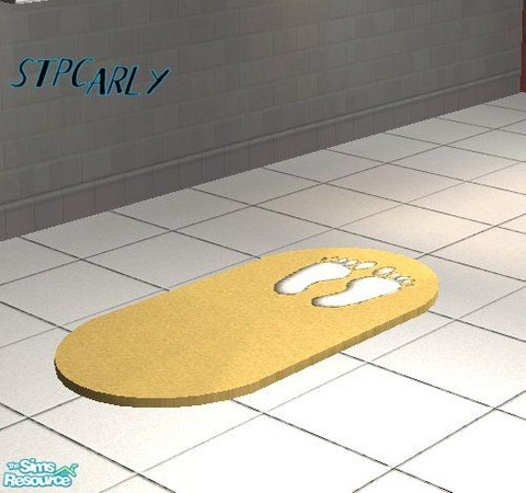Sims 2 — Yellow Tiled Bath Rug by STP Carly — Yellow basic tiled bath for that sims with little space but color-minded.