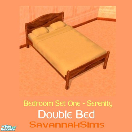 Sims 2 — Double Bed With Jatoba Wood Frame - Bedr by oldmember_SavannahSims — Enjoy a sense of calm with the Serenity