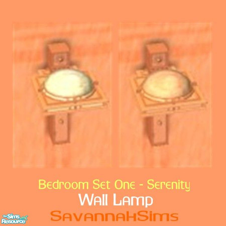 Sims 2 — Wall Lamp - Bedroom Set One - Serenity by oldmember_SavannahSims — Enjoy a sense of calm with the Serenity