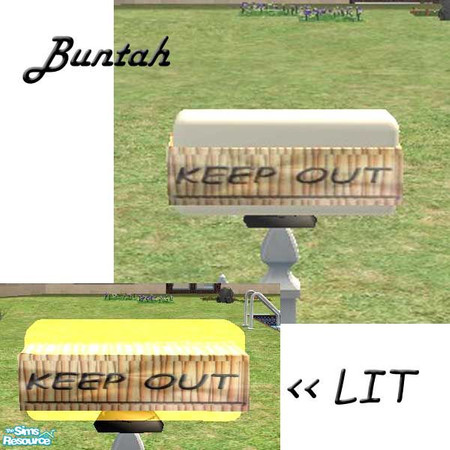 Sims 2 — Keep Out Fence Light by buntah — And for those sims that don't like visitors, this fence post light will warn