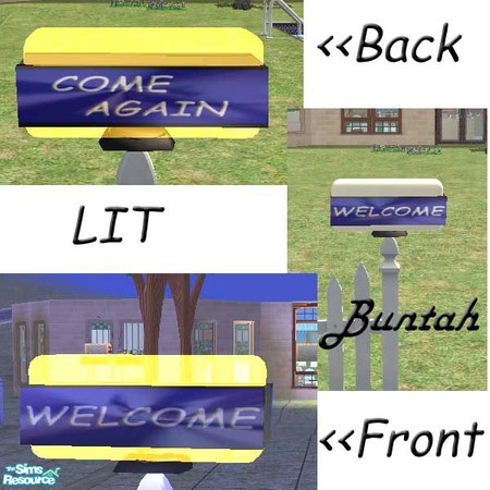 Sims 2 — Welcome Fence Post Light by buntah — OK ... so sometimes you DO like visitors. Put this light on your fence post