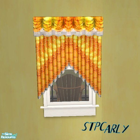 Sims 2 — Summer Living Curtains Sunshine by STP Carly — Bring the summer indoors with these fun colored furnishings.