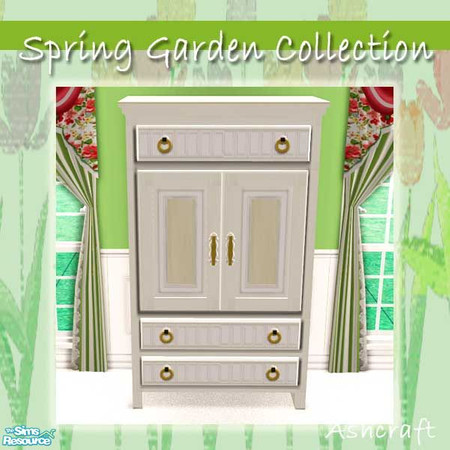 Sims 2 — Spring Garden Bedroom Armoire by Cashcraft —  A bedroom full of sunshine and spring flowers. A recolor of the