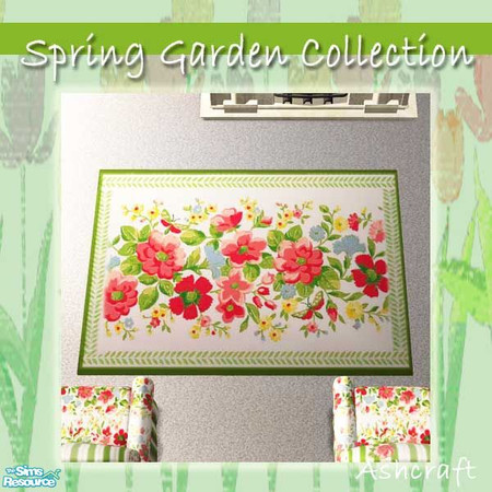 Sims 2 — Spring Garden Bedroom Collection Rug by Cashcraft —  A bedroom full of sunshine and spring flowers. A recolor of