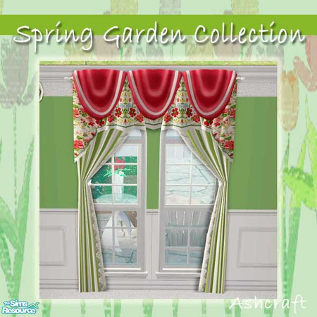 Sims 2 — Spring Garden Curtain by Cashcraft —  A bedroom full of sunshine and spring flowers. A recolor of the Mountain