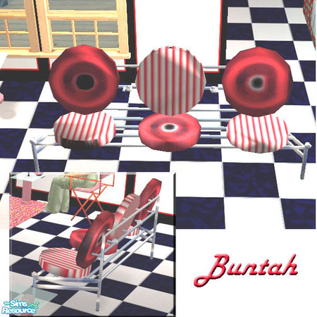 Sims 2 — Radical Red Sofa by buntah — This is a recolor of my Space Age Sofa. Get the mesh at TSR.