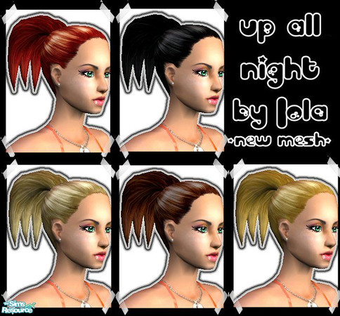 Sims 2 — Up All Night by Lola — Full high pony tail great for nights out on the town or just a neat everyday hairstyle. 5