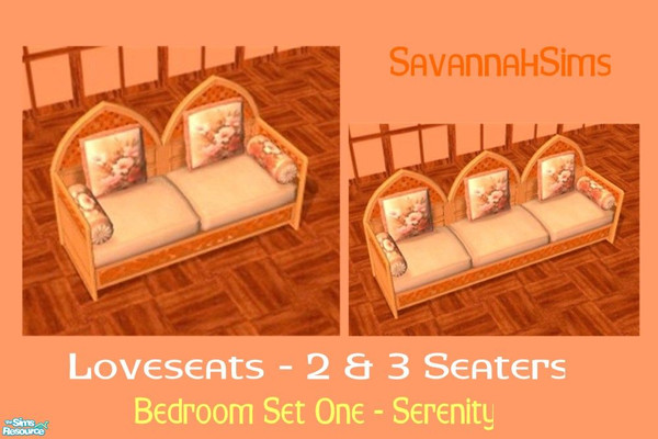 Sims 2 — Loveseats (2 & 3 Seaters) - Bedroom Set by oldmember_SavannahSims — Enjoy a sense of calm with the Serenity