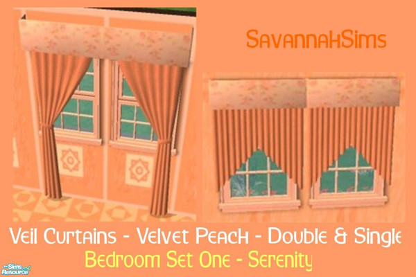 Sims 2 — Veil Curtains (Double & Single) - Velvet by oldmember_SavannahSims — Enjoy a sense of calm with the Serenity
