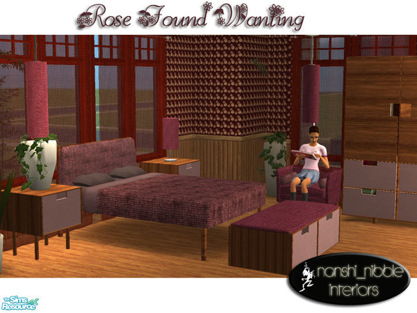 Sims 2 — Rose Found Wanting Bedroom Recolour by Nanshi — Recolour of the True Romance Bedroom Set. You MUST have those