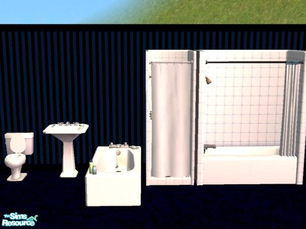 Sims 2 — White Bathroom Set by NightRowan — A nice simple bathroom set in white. TSRAA Submission