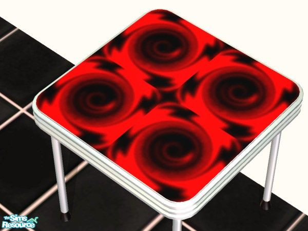 Sims 2 — Red Hot Red Table by NightRowan — An extremely red starter set for you poor sims. TSRAA Submission