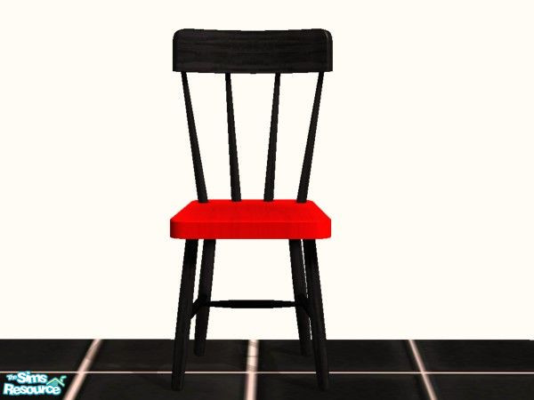 Sims 2 — Red Hot Red Dining Chair V2 by NightRowan — An extremely red starter set for you poor sims. TSRAA Submission