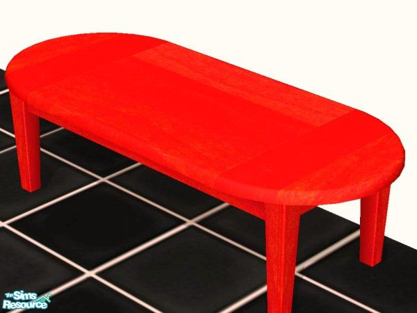Sims 2 — Red Hot Red Coffeetable by NightRowan — An extremely red starter set for you poor sims. TSRAA Submission