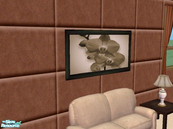 Sims 2 — Orchids (Latte) by MissyZ — Set of 3 Orchid paintings in contemporary 'coffee' colours.