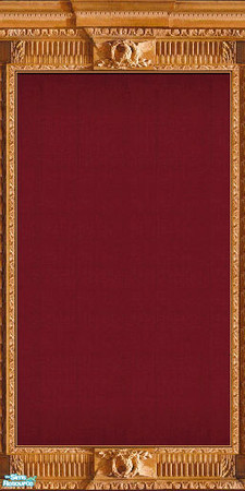 Sims 2 — jsf2OakOrnateVermillion by jsf — Rich, deep red velvet is held in a panel of ornately carved oak. Please find in