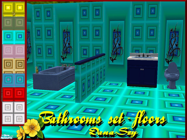 Sims 2 — Bathroom set - floors by danaszy — A nice bathroom set - floors. Looks great in the game. Enjoy